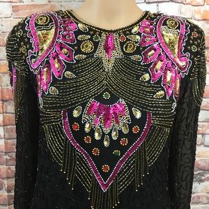 Vintage Sweelo Embroidered Beaded Dress